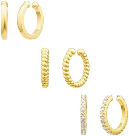 3-pair ear cuff set, gold