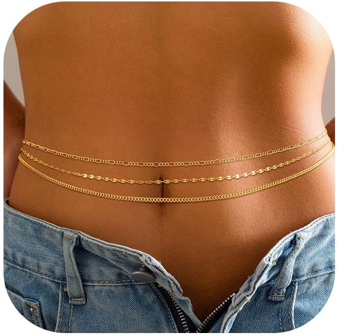 Layered waist chain, gold