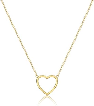 Open heart necklace, gold