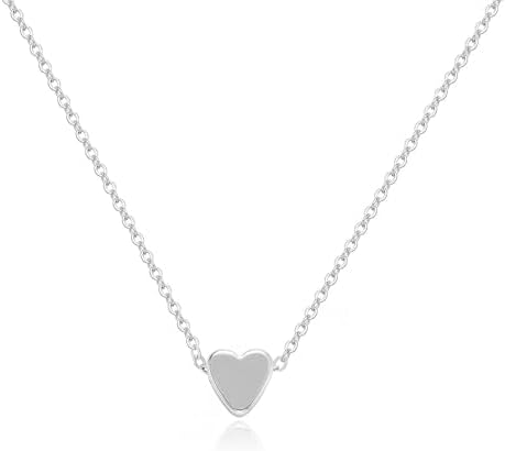 Tiny heart necklace, silver